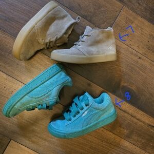 Puma Kids Teal Sneakers & Suede Boots
